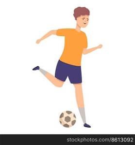 Play soccer icon cartoon vector. Sport exercise. Training children. Play soccer icon cartoon vector. Sport exercise
