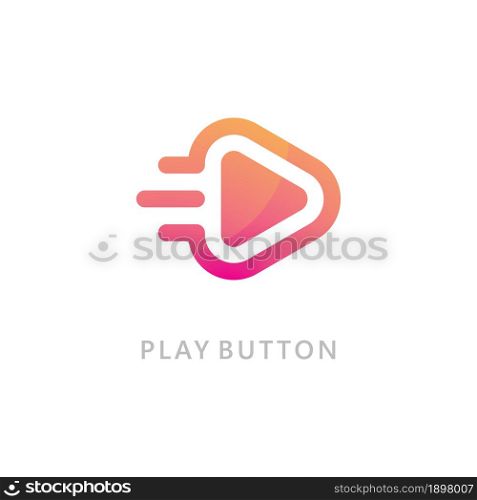 Play vector logo icon. Video icon design template. Music player
