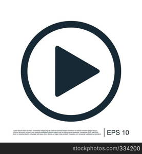 Play video or play media flat icon for apps and websites
