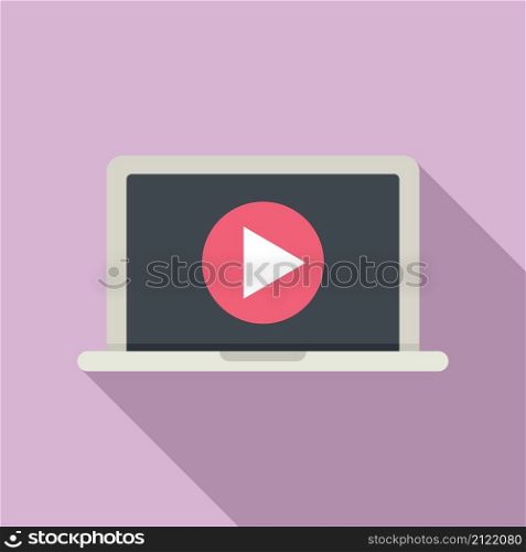 Play video stream icon flat vector. Live online. Webinar template. Play video stream icon flat vector. Live online