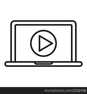 Play video stream icon outline vector. Live online. Webinar template. Play video stream icon outline vector. Live online