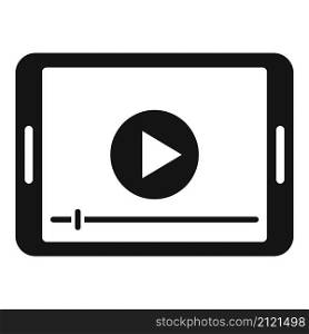 Play video tablet icon simple vector. Watching player. Screen mobile. Play video tablet icon simple vector. Watching player