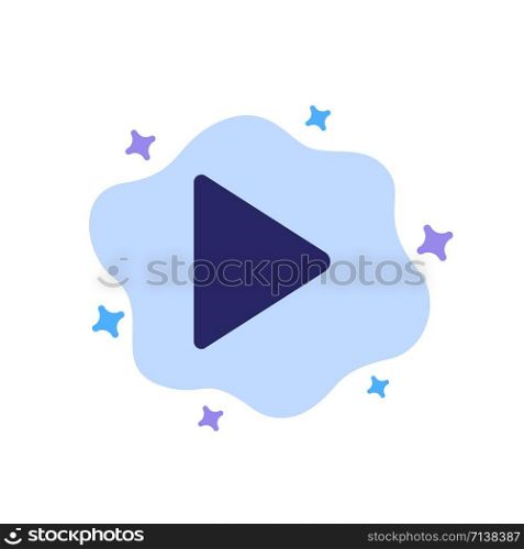 Play, Video, Twitter Blue Icon on Abstract Cloud Background