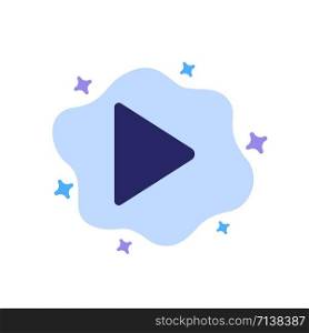 Play, Video, Twitter Blue Icon on Abstract Cloud Background