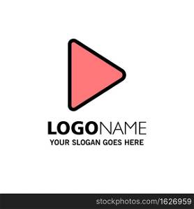 Play, Video, Twitter Business Logo Template. Flat Color