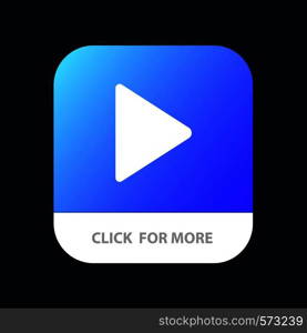 Play, Video, Twitter Mobile App Button. Android and IOS Glyph Version