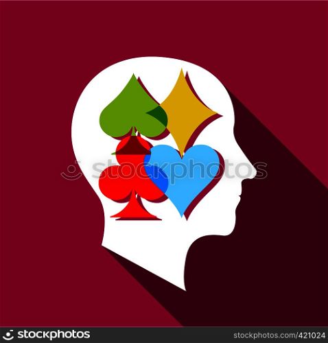 Player brain icon. Flat illustration of player brain vector icon for web. Player brain icon, flat style