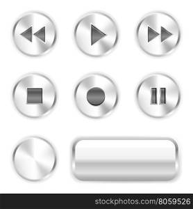 Player buttons isolated on white background. Player buttons