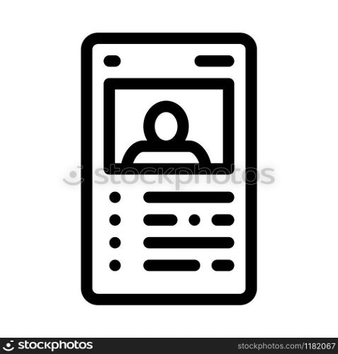 Player Gamer Card Icon Vector. Outline Player Gamer Card Sign. Isolated Contour Symbol Illustration. Player Gamer Card Icon Vector Outline Illustration