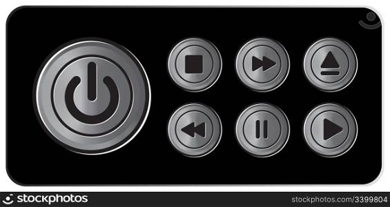 Player icons buttons metall vector