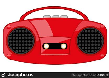 Player of the cassettes music. Vector illustration of the outdated player of the cassettes music