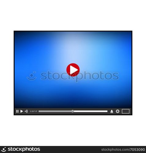Player. Player Online template. Video Player interface. Player isolated on white background. Vector illustration