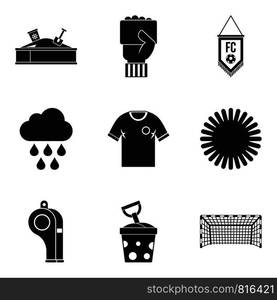 Playful icons set. Simple set of 9 playful vector icons for web isolated on white background. Playful icons set, simple style