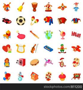 Playground cons set. Cartoon style of 36 playground vector icons for web isolated on white background. Playground icons set, cartoon style