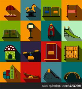 Playground flat icons set for web and mobile devices. Playground flat icons set