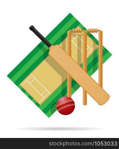 playground for cricket vector illustration isolated on white background