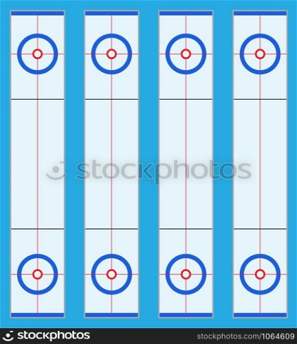 playground for curling sport game vector illustration