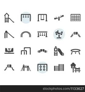 Playground icon and symbol set in glyph design