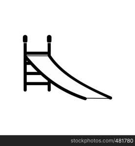 Playground slide black simple icon isolated on white background. Playground slide icon