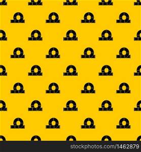 Playground slider water tube pattern seamless vector repeat geometric yellow for any design. Playground slider water tube pattern vector