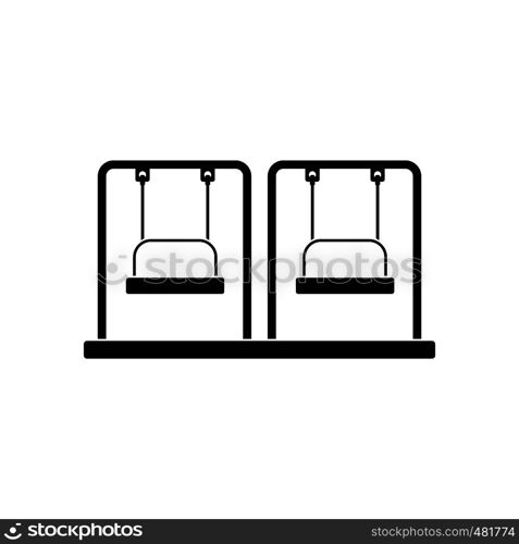 Playground swing black simple icon isolated on white background. Playground swing black simple icon