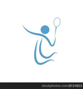 Playing badminton icon design illustration template vector