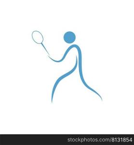 Playing badminton icon design illustration template vector