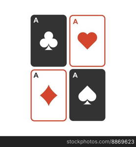 Playing card games icon logo design illustration