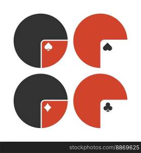 Playing card games icon logo design illustration