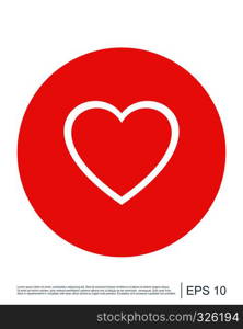 Playing card heart suit flat icon for apps and websites