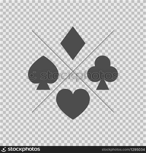 Playing card symbols in flat. Vector EPS 10
