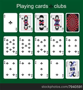 Playing cards. Clubs
