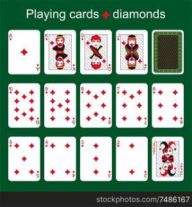 Playing cards. Diamonds