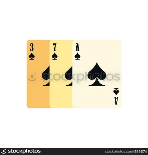 Playing cards flat icon isolated on white background. Playing cards flat icon