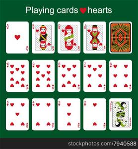 Playing cards. Hearts
