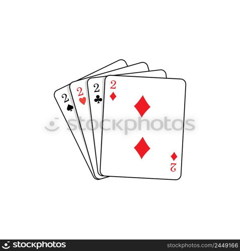 playing cards icon logo vector design template