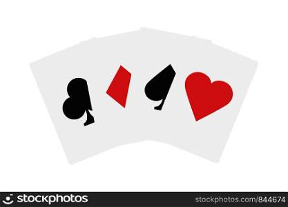 Playing cards. Poker game sign. Casino or poker club symbol. EPS 10. Playing cards. Poker game sign. Casino or poker club symbol.