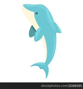 Playing dolphin icon cartoon vector. Sea fish. Water show. Playing dolphin icon cartoon vector. Sea fish