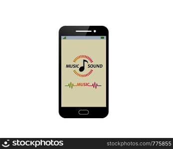 playing music in smartphone icon illustration vector design
