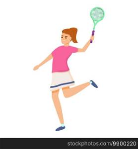 Playing tennis icon. Cartoon of playing tennis vector icon for web design isolated on white background. Playing tennis icon, cartoon style