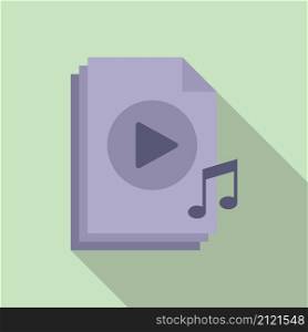 Playlist file icon flat vector. Music song. Mobile file play. Playlist file icon flat vector. Music song