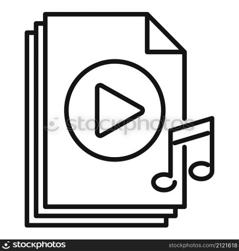 Playlist file icon outline vector. Music song. Mobile file play. Playlist file icon outline vector. Music song