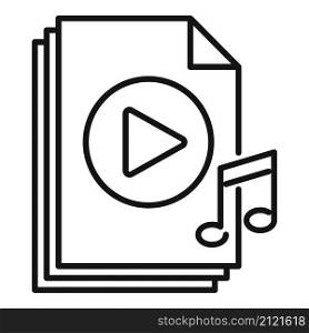 Playlist file icon outline vector. Music song. Mobile file play. Playlist file icon outline vector. Music song