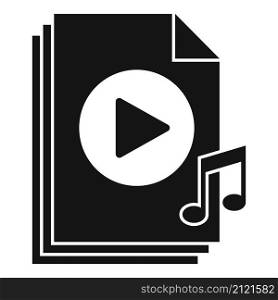 Playlist file icon simple vector. Music song. Mobile file play. Playlist file icon simple vector. Music song