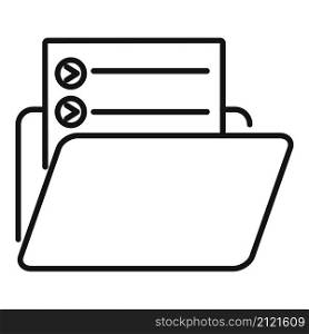 Playlist folder icon outline vector. Music play. Video book. Playlist folder icon outline vector. Music play