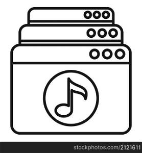 Playlist icon outline vector. Music song. Audio list. Playlist icon outline vector. Music song
