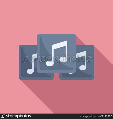 Playlist interface icon flat vector. Music song list. Mobile phone. Playlist interface icon flat vector. Music song list