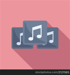 Playlist interface icon flat vector. Music song list. Mobile phone. Playlist interface icon flat vector. Music song list