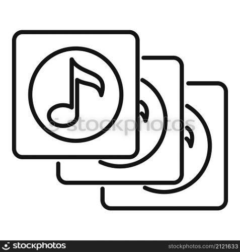 Playlist song album icon outline vector. Music list. Mobile app. Playlist song album icon outline vector. Music list