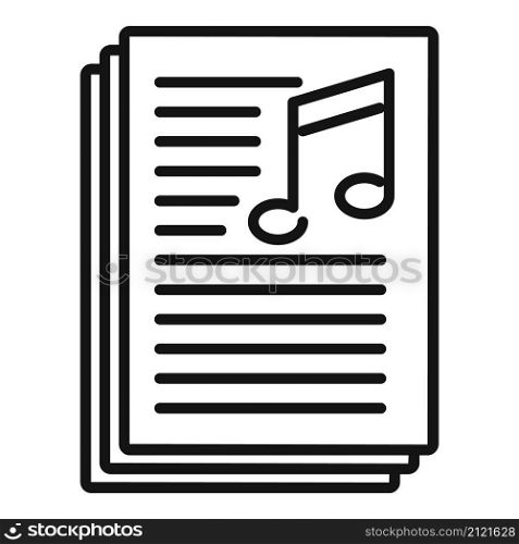Playlist text icon outline vector. Music song list. Mobile app. Playlist text icon outline vector. Music song list